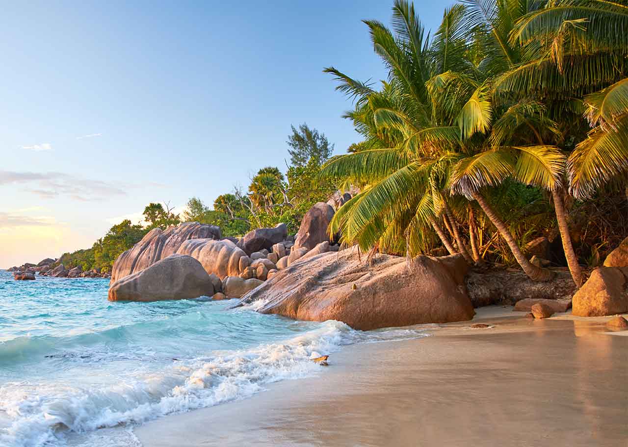 Strand auf den Seychellen.