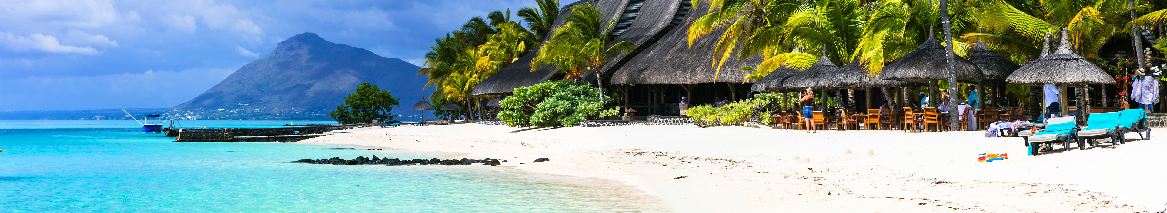 Traumhafte weiße Strände der Insel Mauritius.