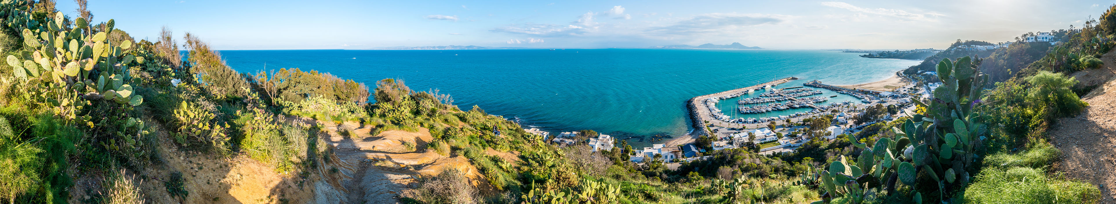Ausblick auf das Meer und den Hafen in Tunesien