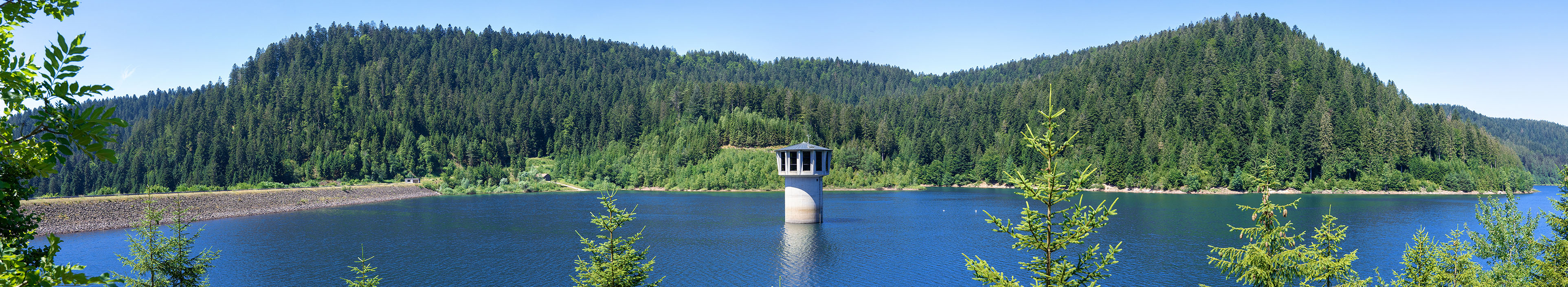 Turm in der Talsperre Kleine Kinzig bei Alpirsbach im Schwarzwald.