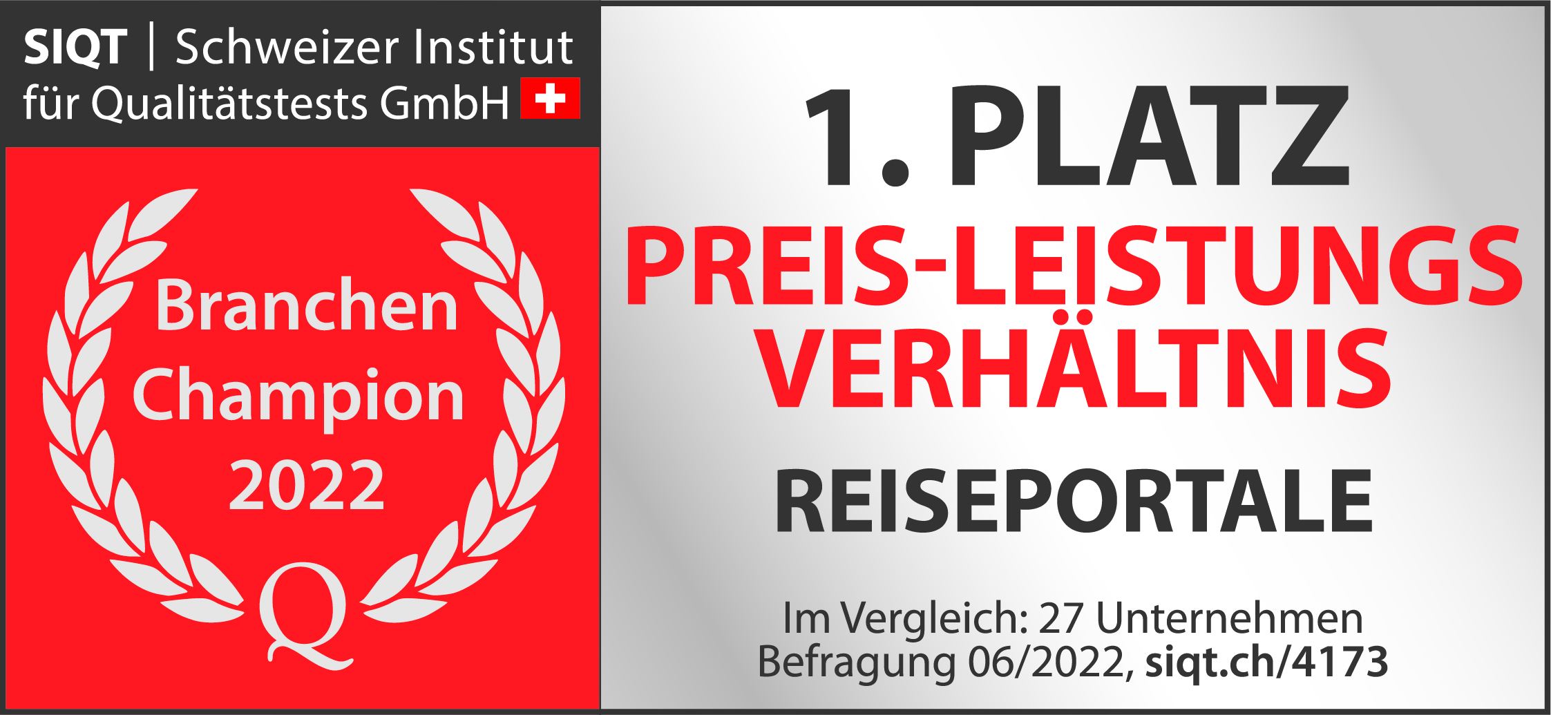 Siegel vom Branchenmonitor für den Ersten Platz Preis-Leistungs-Verhältnis.